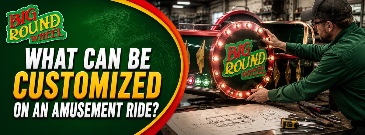 Custom fabricated amusement ride attraction designed for a branded corporate event
