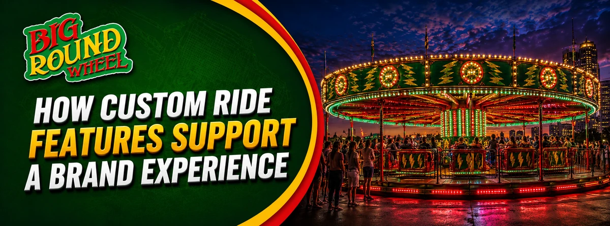 Branded amusement ride creating an interactive guest experience at a corporate activation